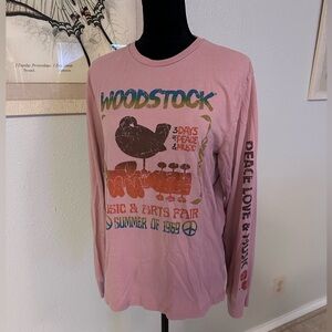 Woodstock Graphic Long Sleeve Tee Pink Size Medium
